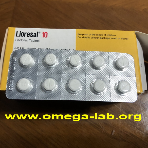 Baclofen (lioresal) 10 MG x 30 tablets